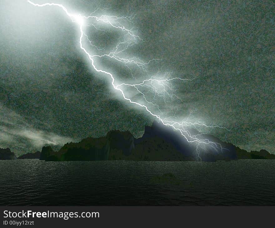 Storms with the lightning illustrations