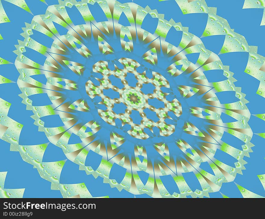 Computer generated symmetric fractal design. Computer generated symmetric fractal design