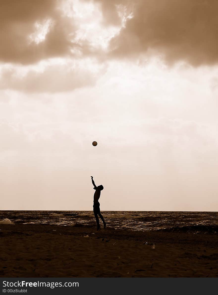 Young man on the beach. Young man on the beach