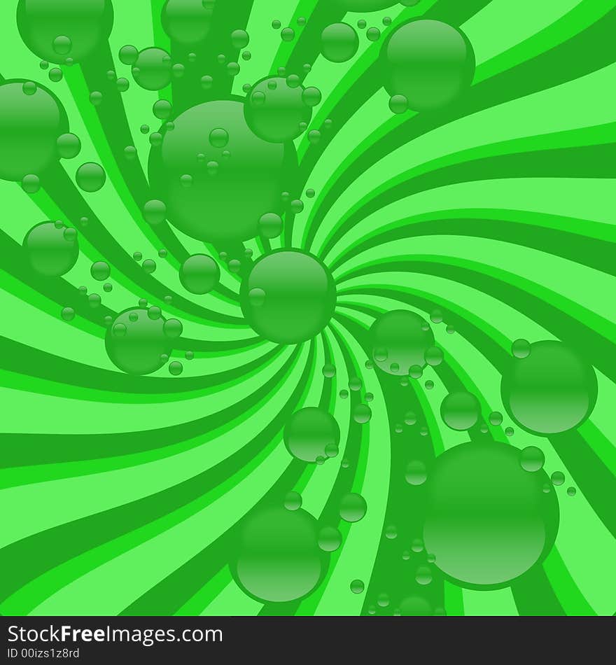 A swirling two-tone vortex of bright green bubbles. A swirling two-tone vortex of bright green bubbles.