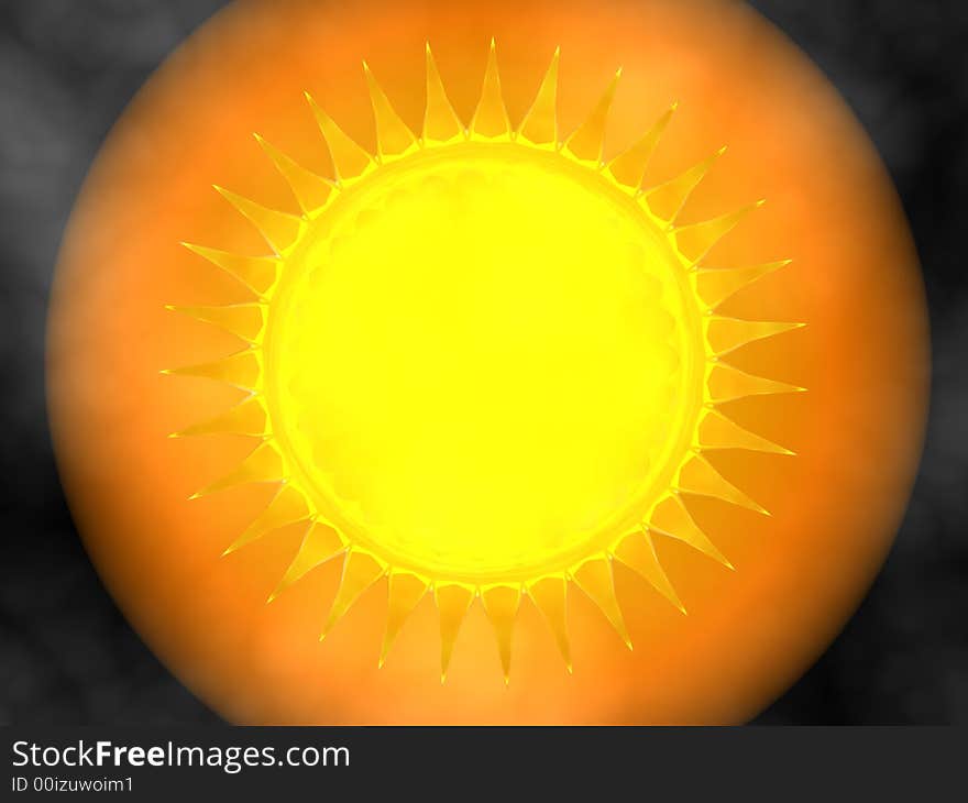 Abstract Sun With Fiery Corona