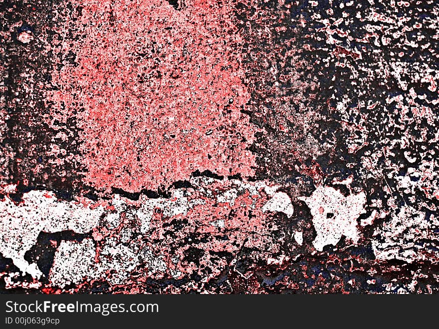 Deteriorating painted brick wall stylized with grunge effects (part of a photo illustration series). Deteriorating painted brick wall stylized with grunge effects (part of a photo illustration series)