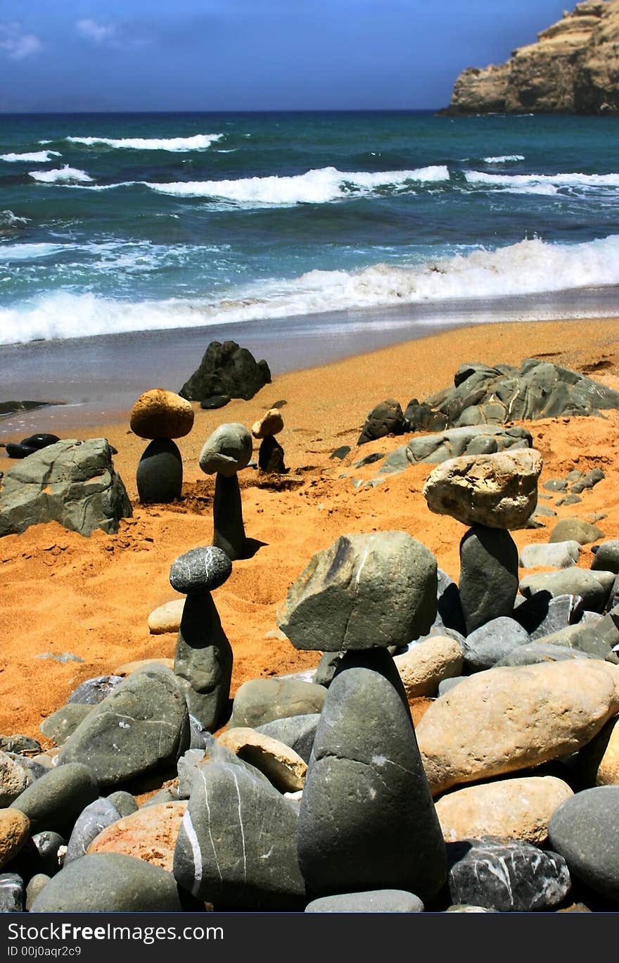 Stones on a beach by the sea. Stones on a beach by the sea