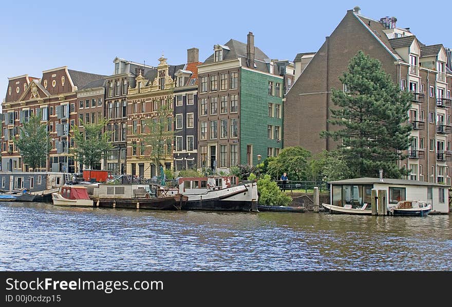 Typical view in the center of Amsterdam. Typical view in the center of Amsterdam