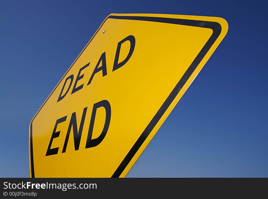 Dead End Traffic Sign with Deep Blue Sky