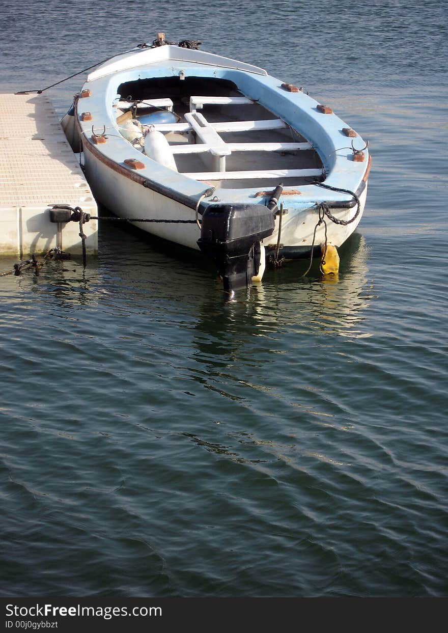 Beautiful small boat on sea