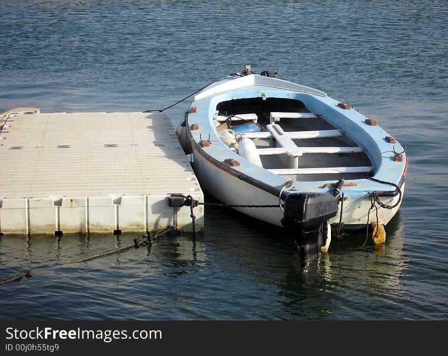 Beautiful small boat on sea