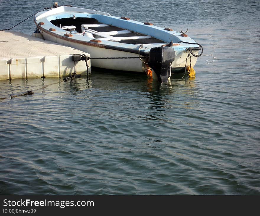 Beautiful small boat on sea