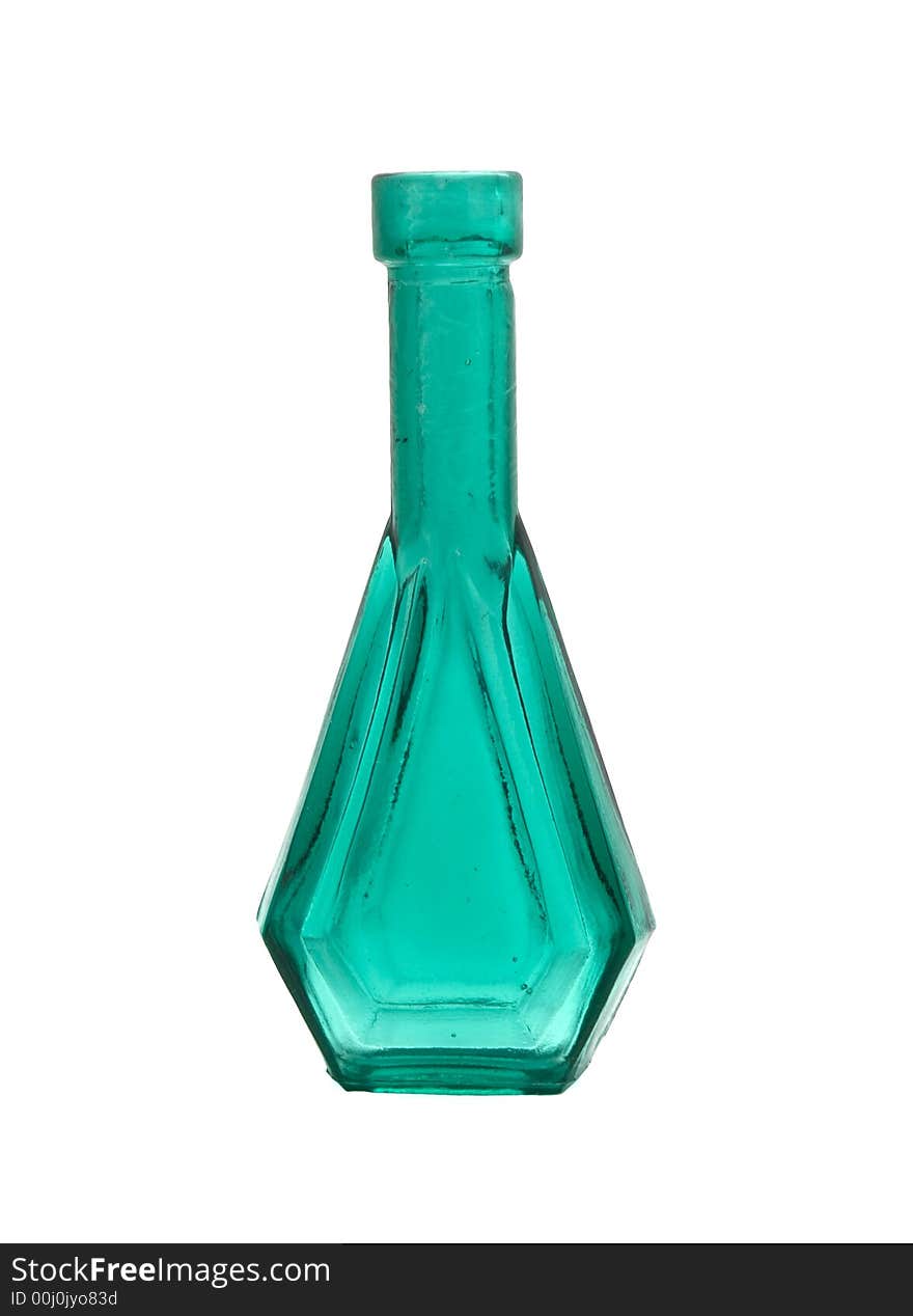 Old green miniature bottle