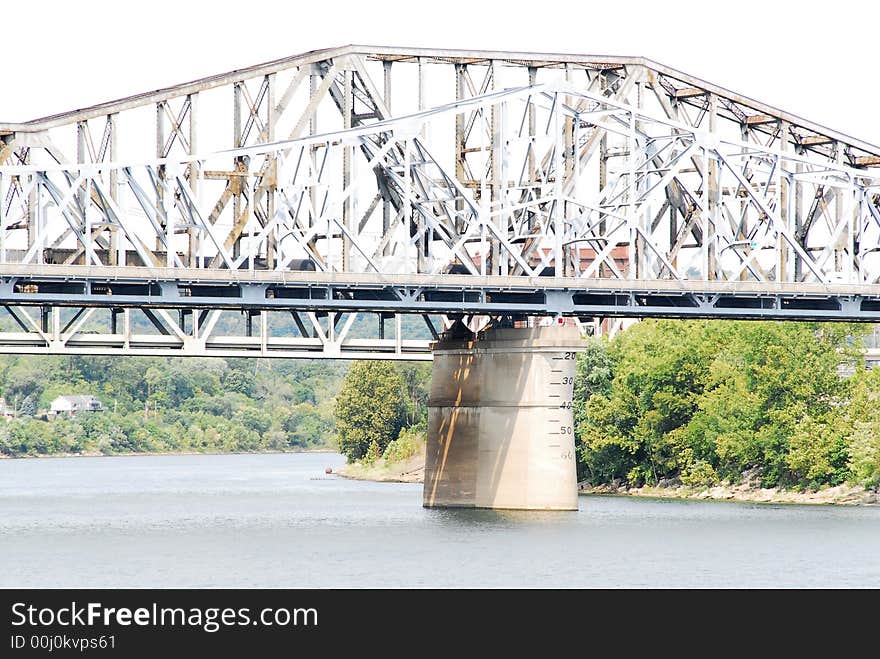 One of Cincinnati's historical bridges over the Ohio river. One of Cincinnati's historical bridges over the Ohio river