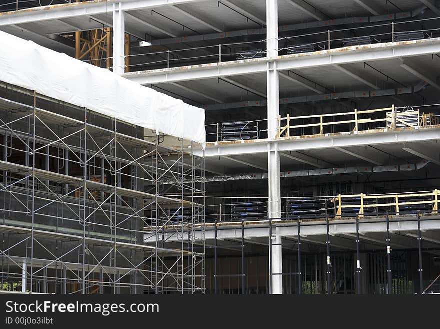 A construction site in the early stages of a high rise building. A construction site in the early stages of a high rise building