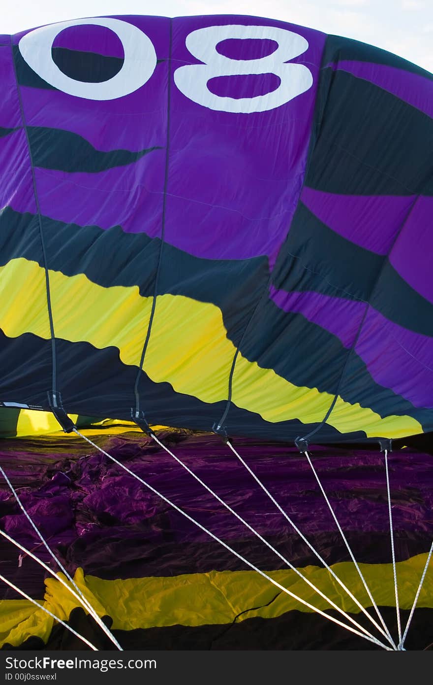 Hot air balloon being filled