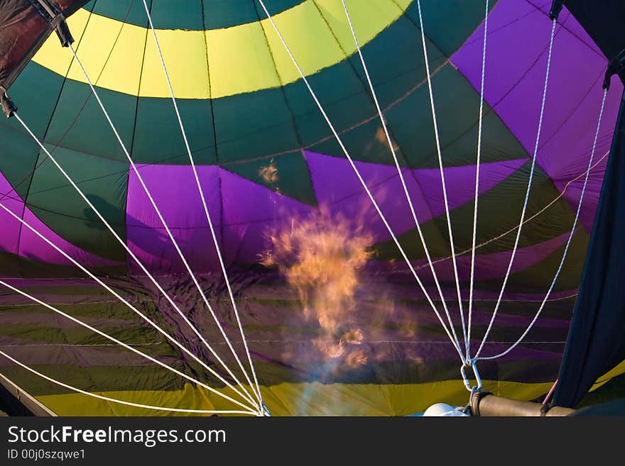 Hot air balloon being filled