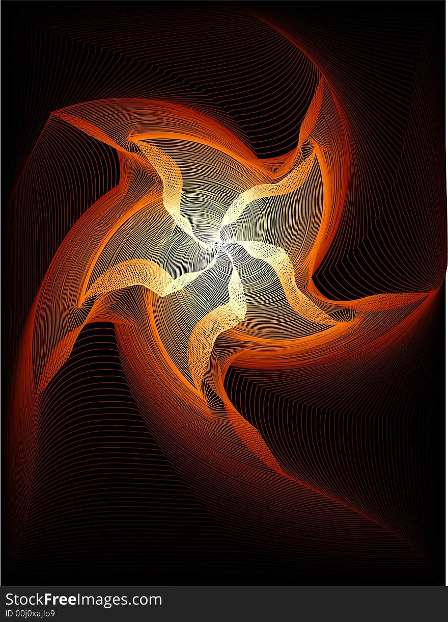 Fire star - abstract background illustration