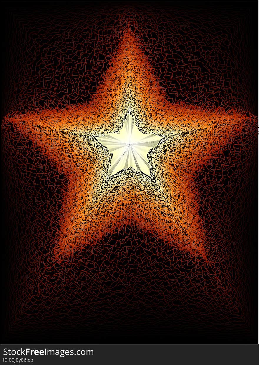 Fire star - abstract background illustration