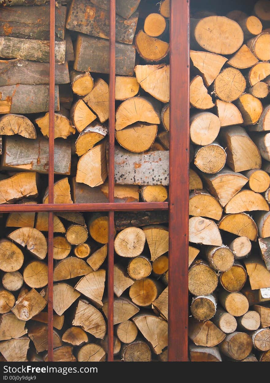 Background of the firewood stack