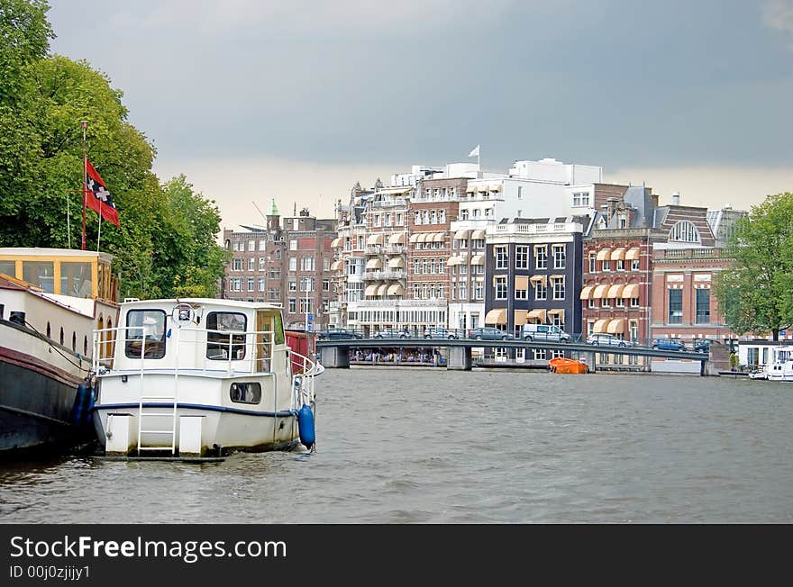 Typical view in the center of Amsterdam. Typical view in the center of Amsterdam