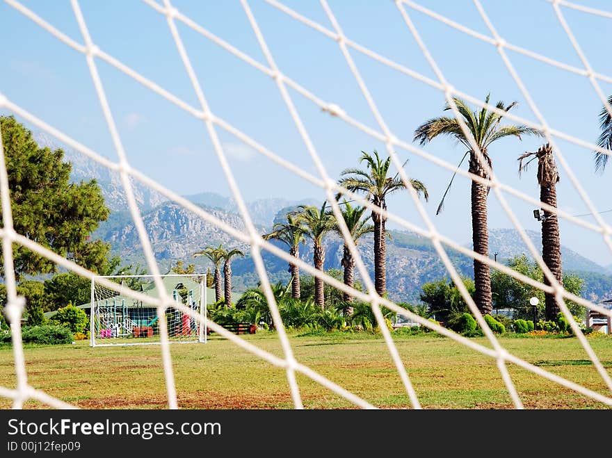 Colourful photo of football field