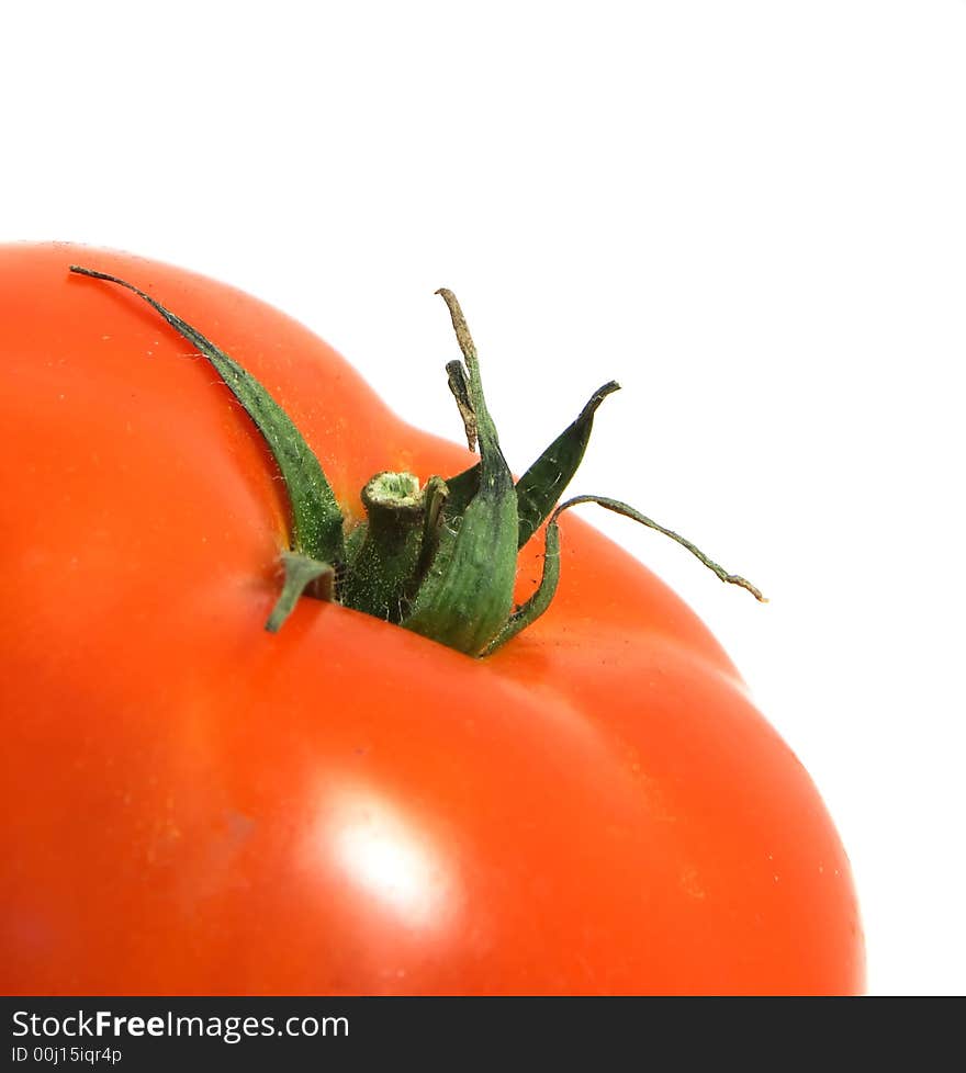 Red tomato isolated on white