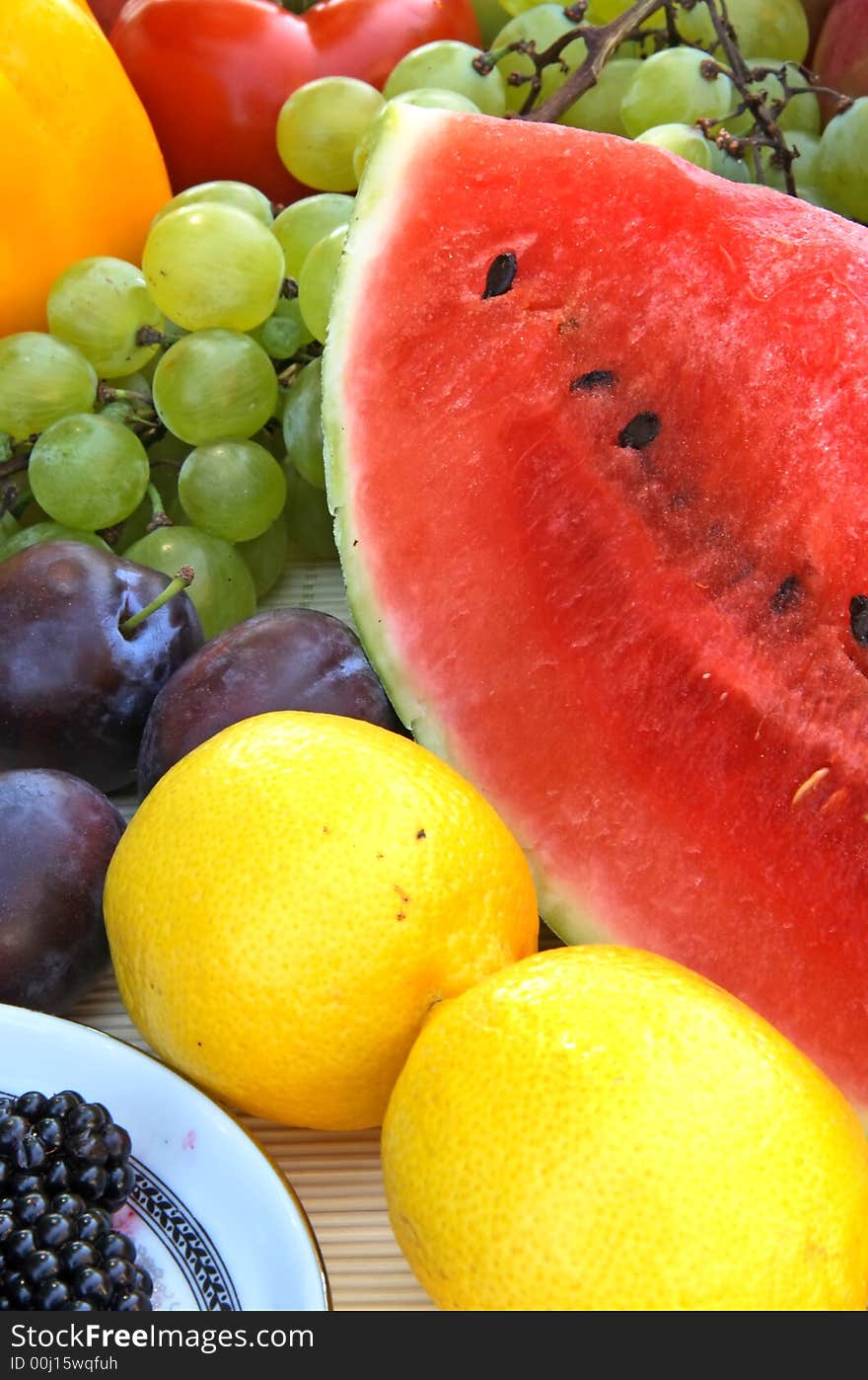 Set of different vegetables and fruits