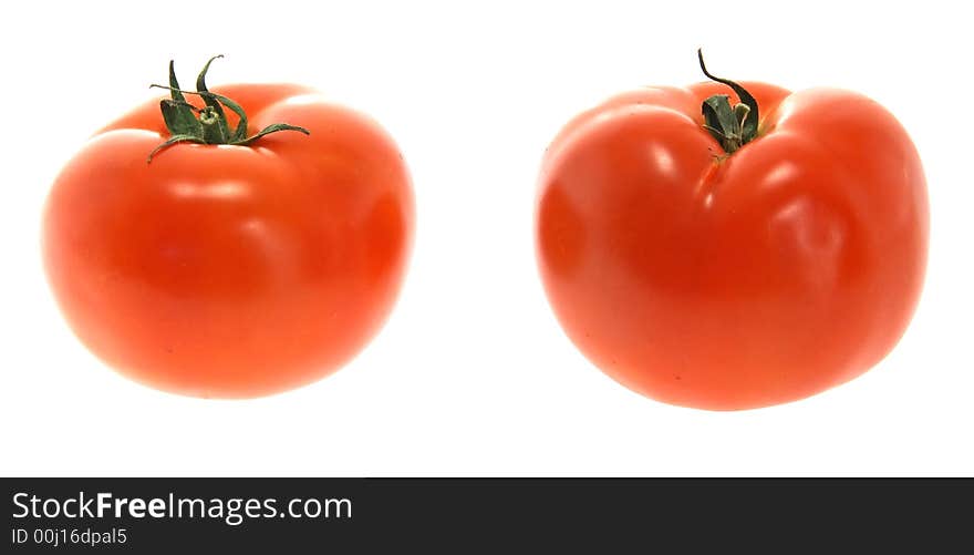 Red Tomato on white background