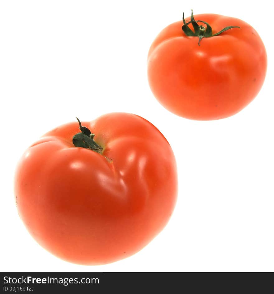 Red Tomato on white background