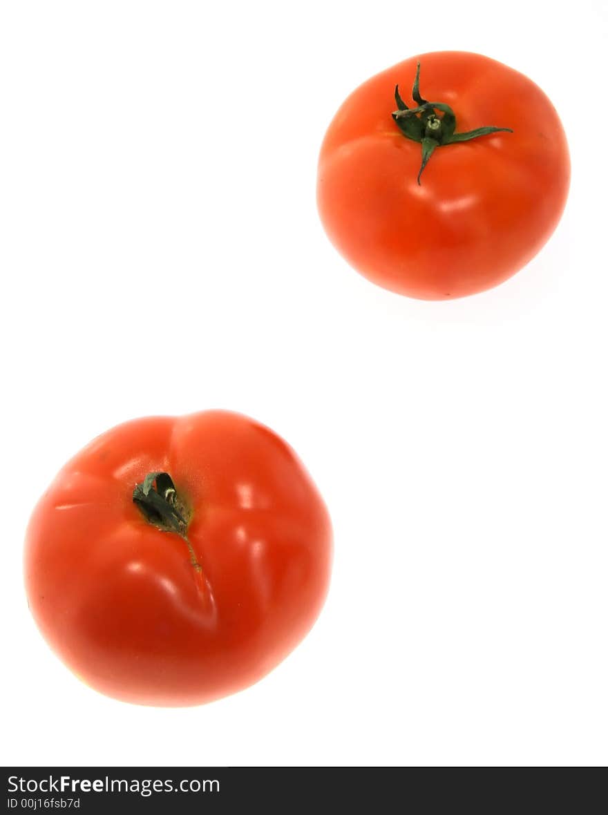 Red Tomato on white background