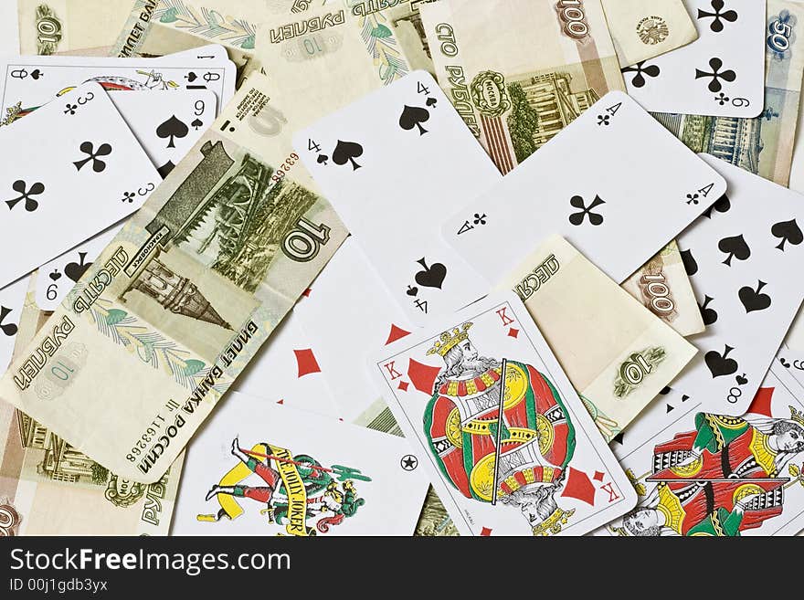 Playing Cards And Bank Notes