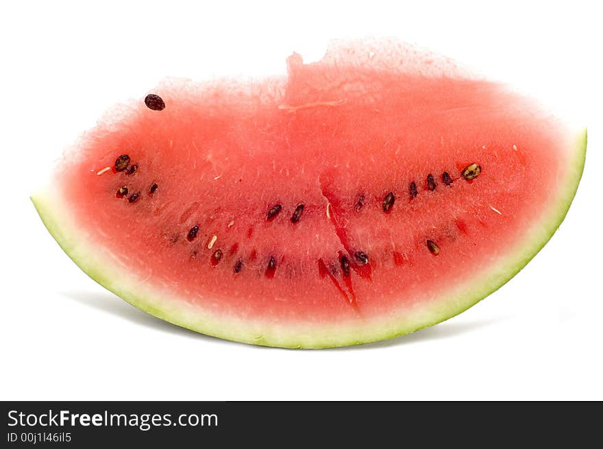 Watermelon slice on white