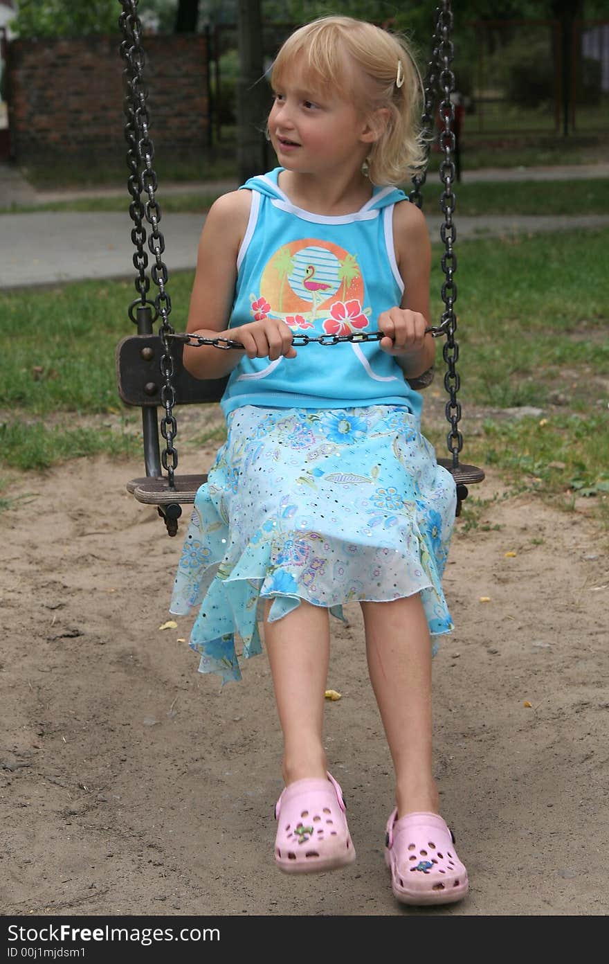 Little girl on the swing. Little girl on the swing