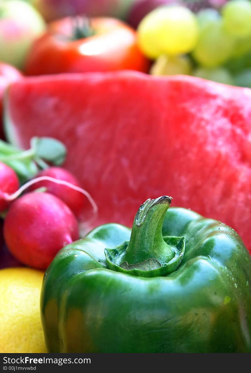 Colorful Vegetables and Fruit