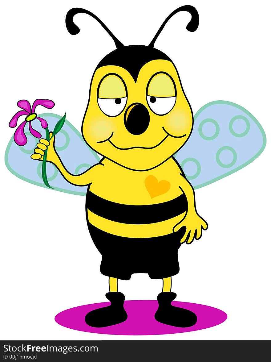 Bee Holding Flower