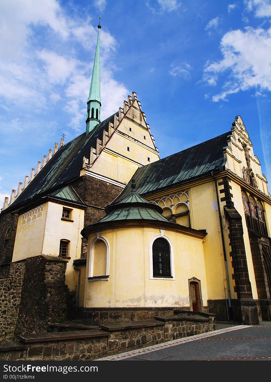 Medieval catholic church in czech city Pardubice