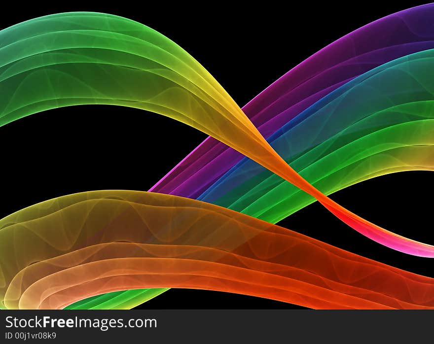 Abstract multicolored formation on black background