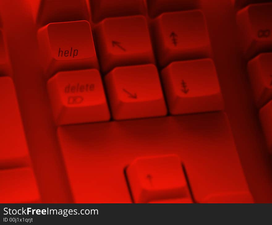 Close-up of computer keyboard focussed on help key. Close-up of computer keyboard focussed on help key.