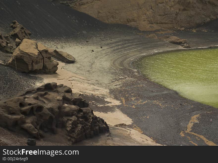 Black beach at Lanzarote Island