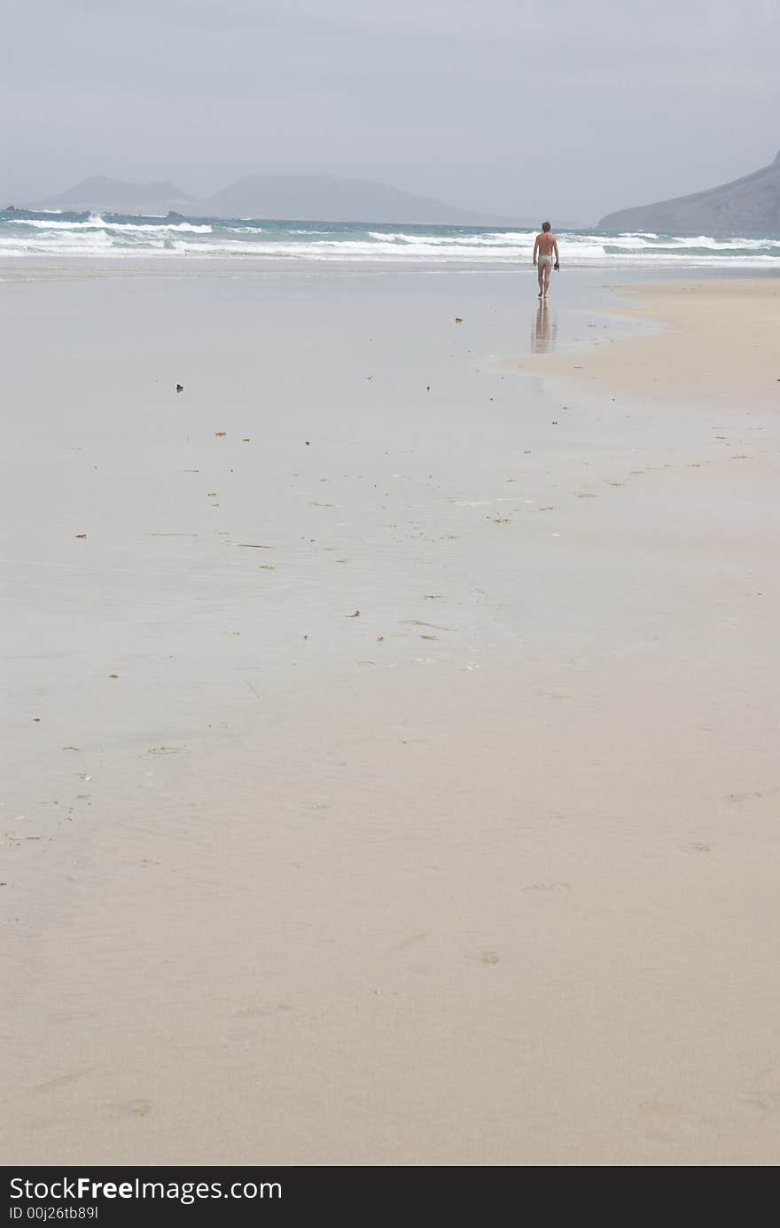 Man walking on the beach