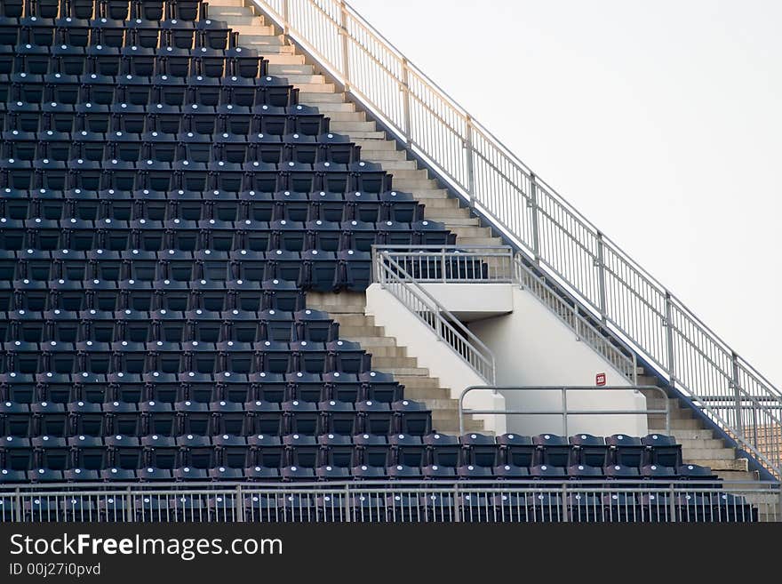 Empty seats at a sports stadium