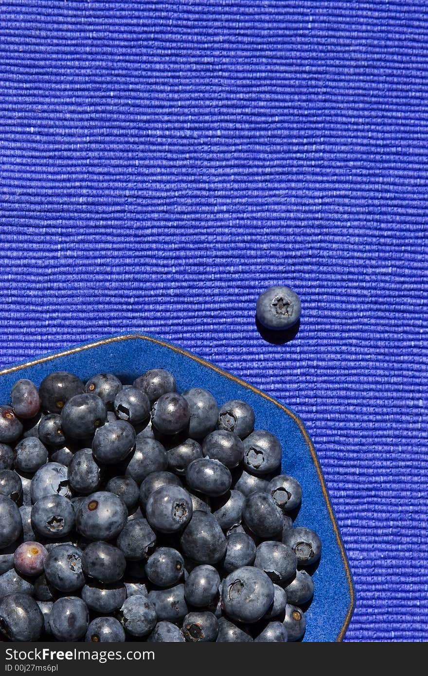 Blueberries In A Blue Bowl