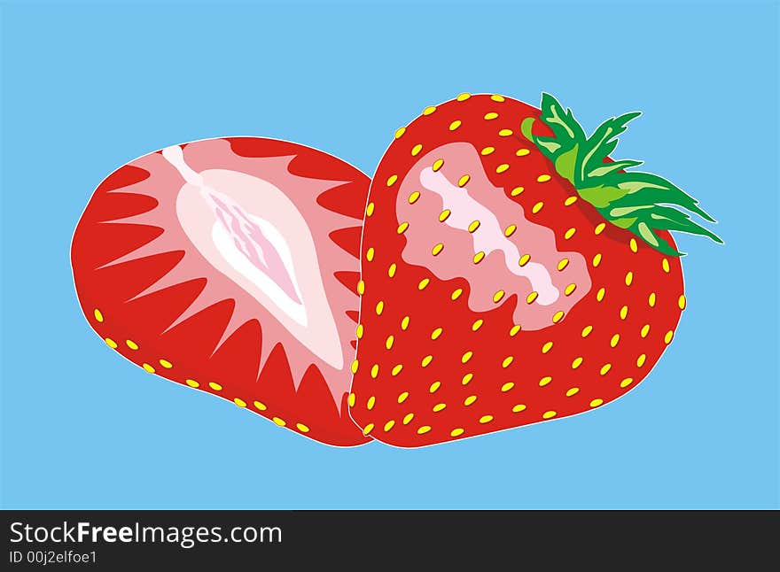 Illustration of the fresh strawberrys