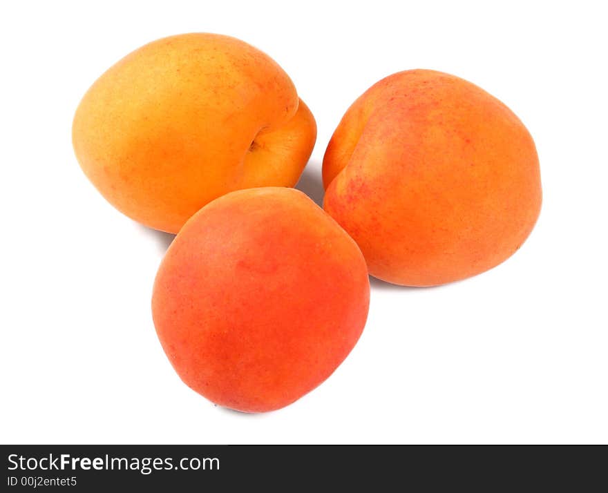 Apricots isolated on a white b