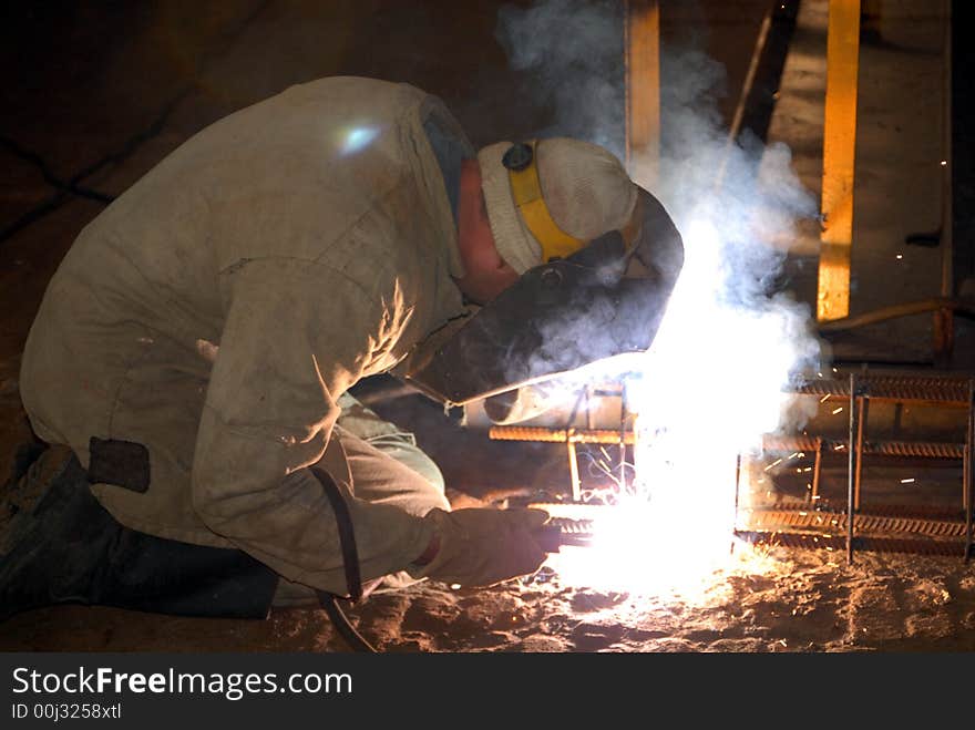 The welder doing his job