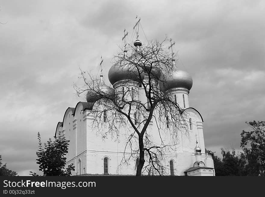 Very old church in Moscow cloister. Very old church in Moscow cloister