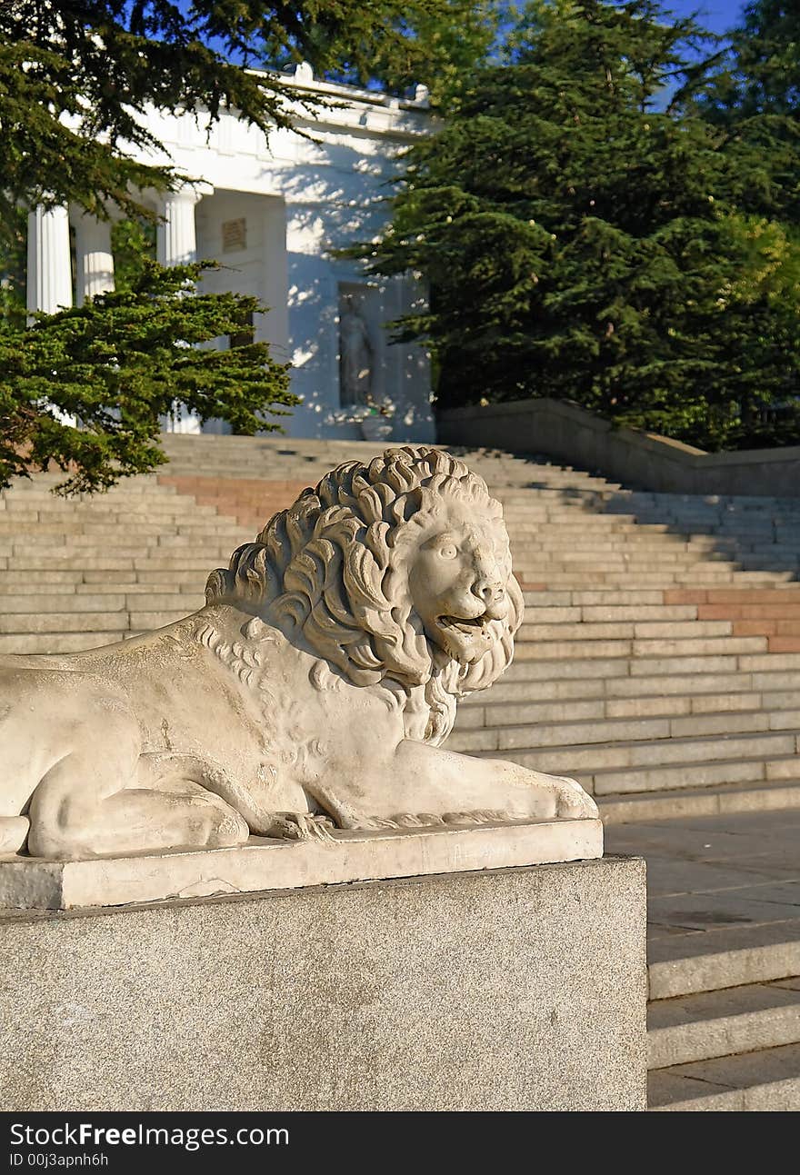 In 1843 marble sculptures of laying lions have delivered from Carrara to Sevastopol and have established on Count quay. In 1843 marble sculptures of laying lions have delivered from Carrara to Sevastopol and have established on Count quay.