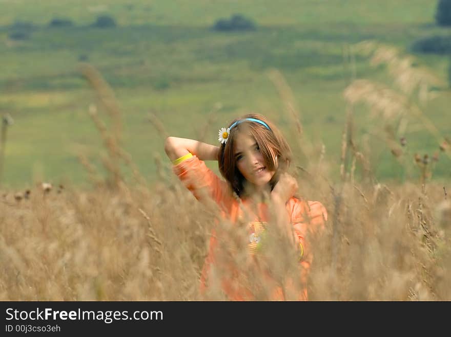 Girl On A Meadow