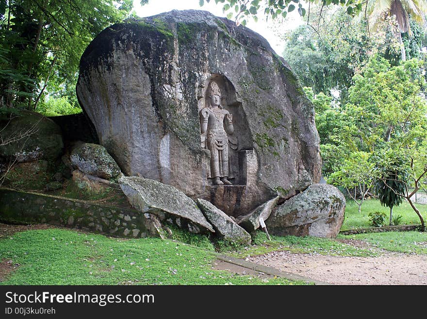 Old rock-carved figure Kustoraja near Weligama, Sri Lanka. Old rock-carved figure Kustoraja near Weligama, Sri Lanka