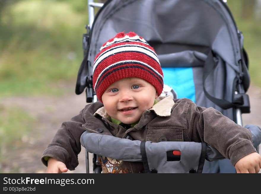 Portrait of the lovely child on fresh air