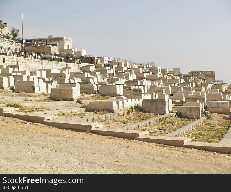 The burial tombs that cover the hillside of the Mt. of Olives. The burial tombs that cover the hillside of the Mt. of Olives