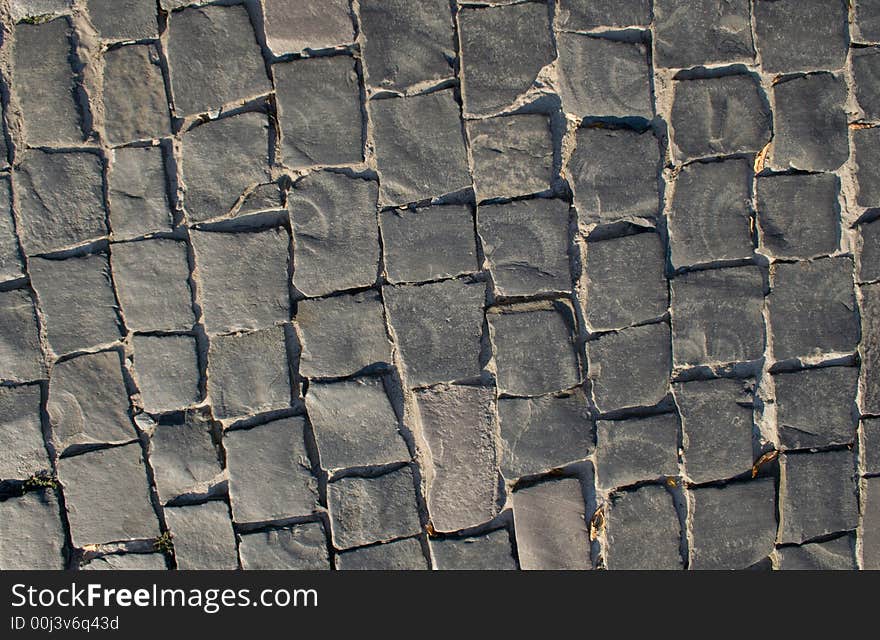 Texture of the stone pavement