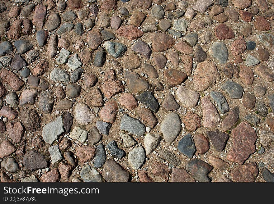 Texture of the stone pavement